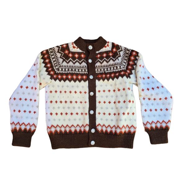 Fair Isle Cardigan Vintage Lulle Otterstad Oslo Handmade Norway Wool Knit XS - Picture 11 of 11